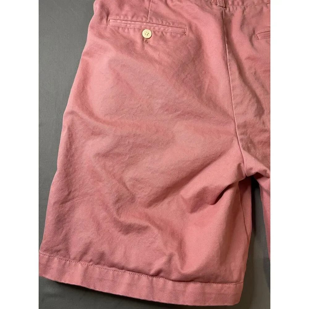 Vineyard Vines Club Shorts Pink Salmon Size 35 Chino Flat Front Excellent